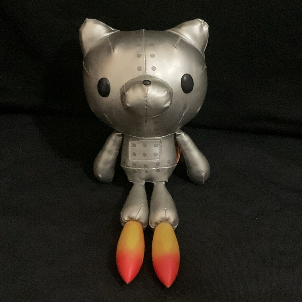 Gloomy Bear Kumakikai Silver Plush Robot Space Rocket 8”